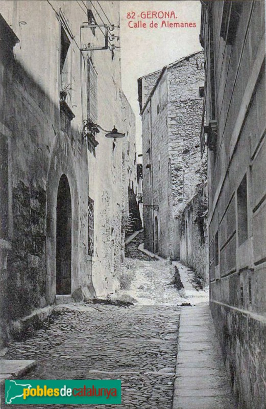 Girona - Carrer dels Alemanys. Postal antiga