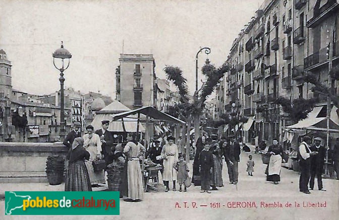 Girona - Rambla de la Llibertat. Postal antiga