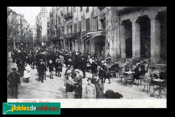 Girona - Rambla de la Llibertat. Postal antiga