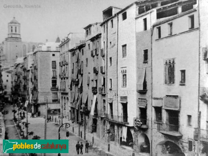 Girona - Rambla de la Llibertat. Postal antiga