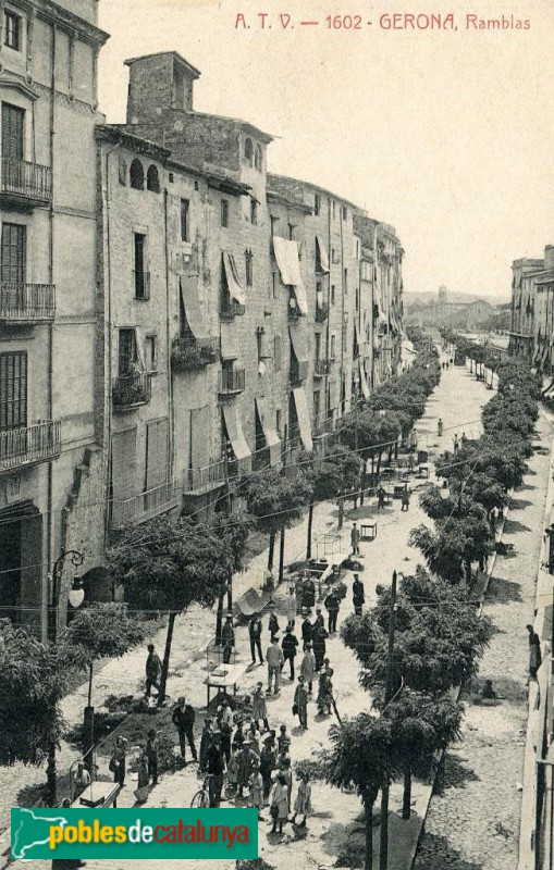 Girona - Rambla de la Llibertat. Postal antiga