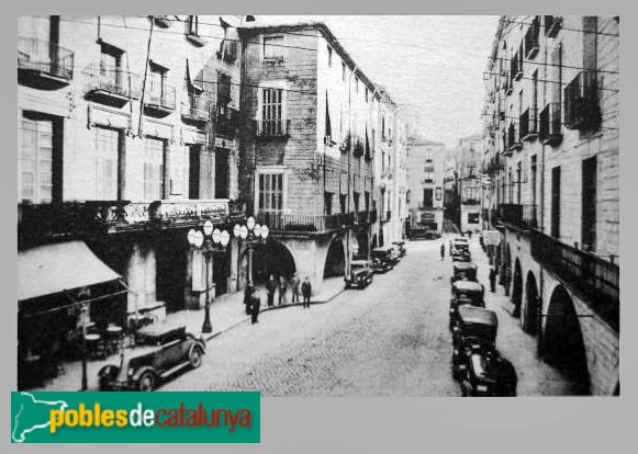 Girona - Plaça del Vi. Postal antiga