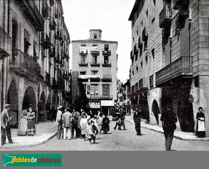 Girona - Plaça del Vi. Postal antiga