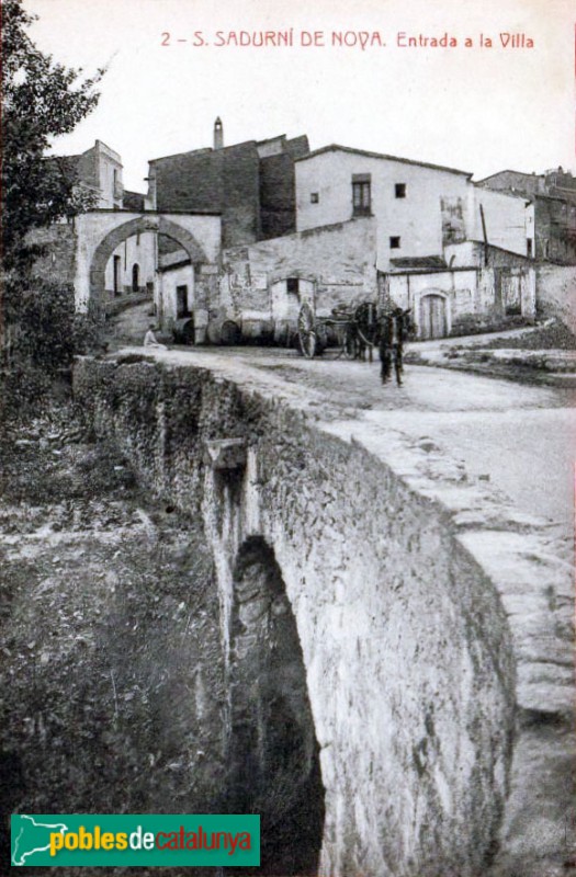 Sant Sadurní d'Anoia - Portal de Ponent (Pont Romà). Postal antiga