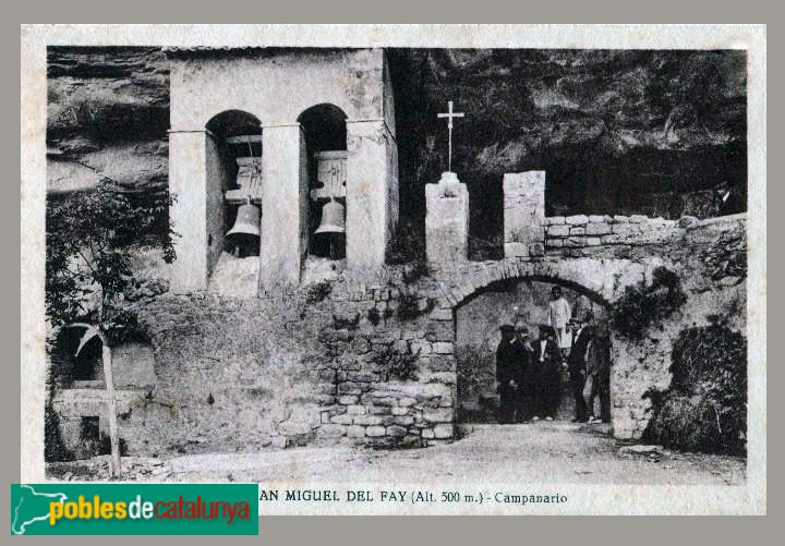 Bigues i Riells del Fai - Església de Sant Miquel del Fai. Postal antiga