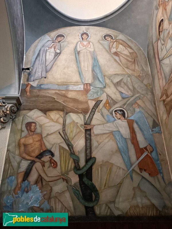 Barcelona - Església de Betlem. Pintures de Llucià Navarro i escultura de Tomàs Bel
