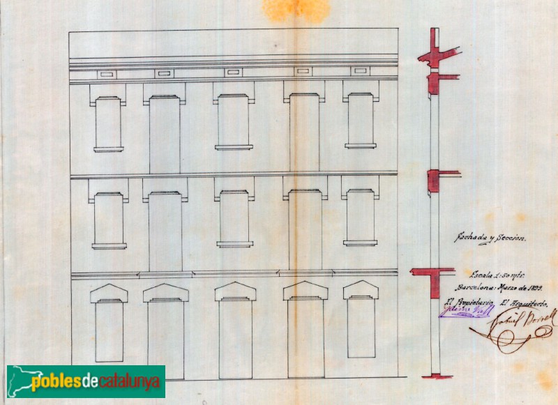 Barcelona - Jordà, 6. Plànol -Arxiu Municipal del Districte de Sarrià-Sant Gervasi-