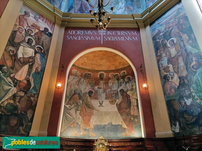 Barcelona - Església de Betlem. Pintures de Llucià Navarro i Grup Flamma