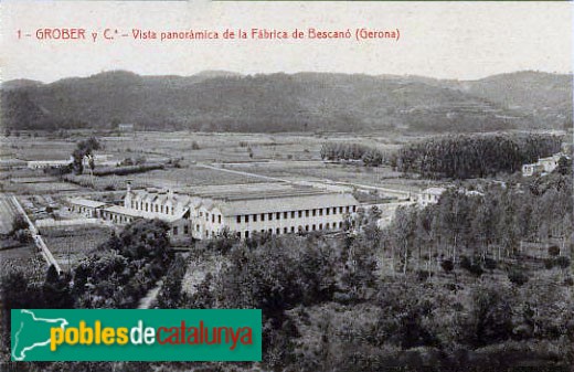 Bescanó - Fàbrica Grober. Postal 1914