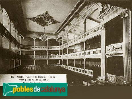 Reus - Teatre Bartrina. Postal antiga