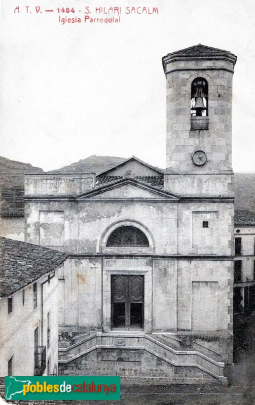 Sant Hilari Sacalm - Església de Sant Hilari. Postal antiga