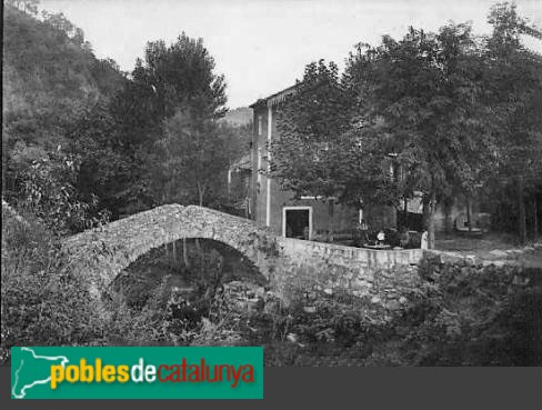 Arbúcies - Pont del Molí de les Pipes. Postal antiga